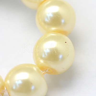 Baking Paint Pearlized Glass Pearl Round Bead Strands HY-Q330-8mm-21-1