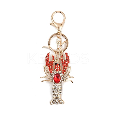 Lobster Alloy Rhinestone Pendant Decoration Keychains LS-KEYC-B019-03-1