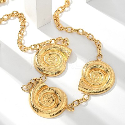 304 Stainless Steel 3 Snail Bib Necklaces for Women NJEW-Z061-05G-02-1