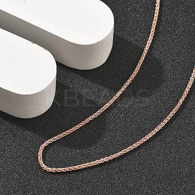 Brass Wheat Chains Necklaces for Women NJEW-D302-24RG-1