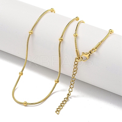 Ion Plating(IP) 304 Stainless Steel Snake Chain Necklaces LS-NJEW-R266-04G-1