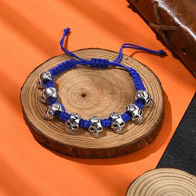 Adjustable Alloy Braided Beads Bracelets BJEW-JB10919-1