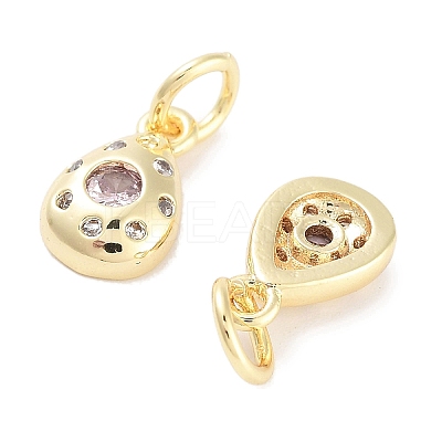 Brass Micro Pave Cubic Zirconia Charms KK-C051-02G-01-1