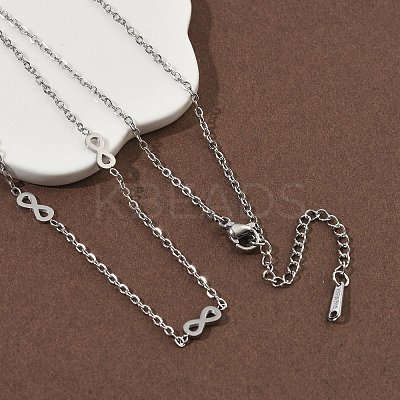 304 Stainless Steel Link Chain Necklaces for Women Men NJEW-K292-01H-P-1