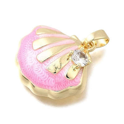 Brass Micro Pave Cubic Zirconia Pendants KK-P336-23G-02-1