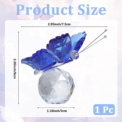 1Pc Glass Crytsal Butterfly Display Decorations LAMP-CN0001-01B-1
