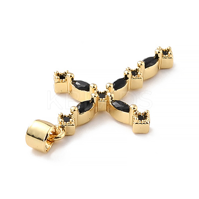 Eco-friendly Brass Micro Pave Cubic Zirconia Pendants KK-D066-26G-RS-1