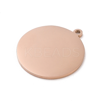 Ion Plating(IP) 304 Stainless Steel Mirror Polished Finish Stamping Blank Tag Pendants STAS-K270-41RG-1