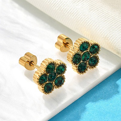 Ion Plating(IP) 304 Stainless Steel Stud Earrings EJEW-A118-09G-02-1
