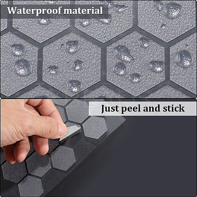 8Pcs 2 Styles PEVA Rubber Anti-Slip Hexagonal Phone Grip Tape Stickers for Phones AJEW-SP0002-64B-01-1