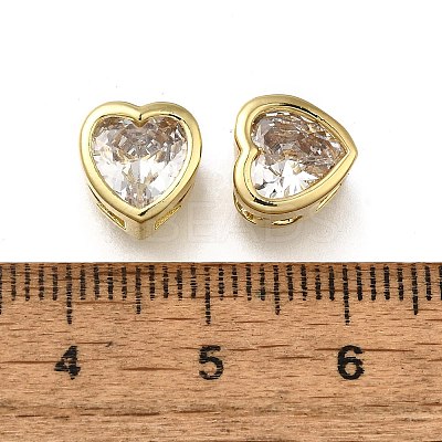 Brass Micro Pave Clear Cubic Zirconia Beads ZIRC-I070-144G-1