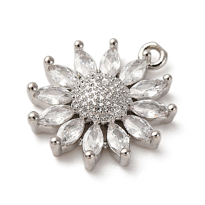 Brass Micro Pave Cubic Zirconia Pendants X-KK-I276-03P-02-1
