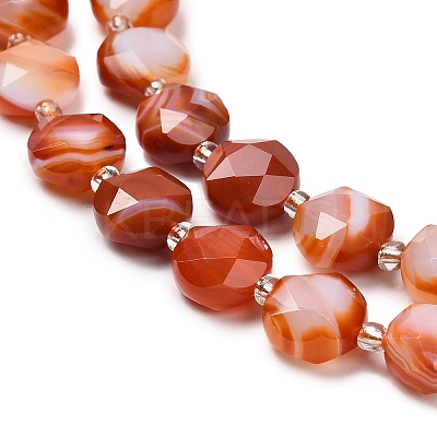 Natural Banded Agate Beads Strands G-C116-A180-01B-1