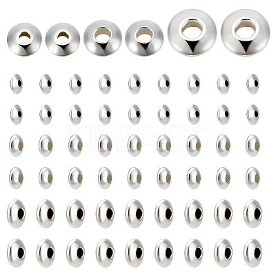 60Pcs 3 Size 925 Sterling Silver Spacer Beads STER-PH0001-29-1