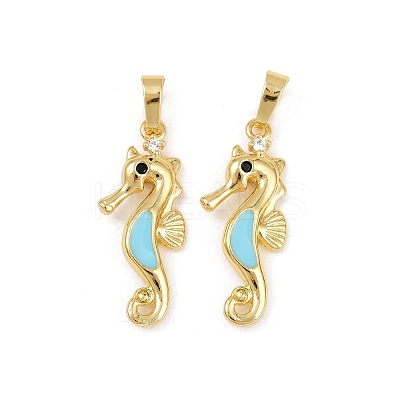 Brass Micro Pave Cubic Zirconia Pendants KK-F908-15G-1