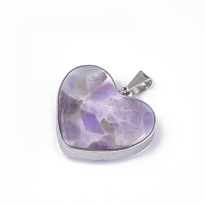 Natural Amethyst Pendants STAS-T043-01H-1
