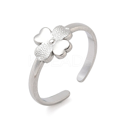 304 Stainless Steel Open Cuff Rings for Women RJEW-A079-12A-P-1