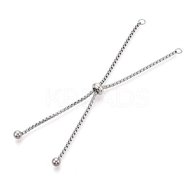 201 Stainless Steel Box Chain Slider Bracelet Making STAS-N120-01P-1