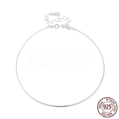 925 Sterling Silver Bangles BJEW-G681-01A-S-1
