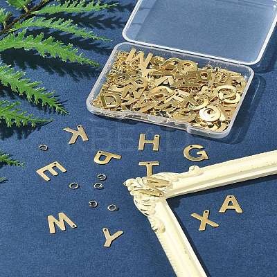 104Pcs 26 Styles Letter A~Z 304 Stainless Steel Alphabet Letter Charms STAS-FS0001-66-1