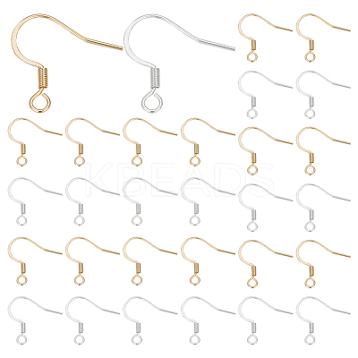 160Pcs 2 Colors 304 Stainless Steel Earring Hooks STAS-BBC0003-78-1