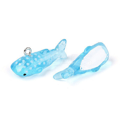 Sea Animal Theme Transparent Resin Pendants RESI-D071-04A-1