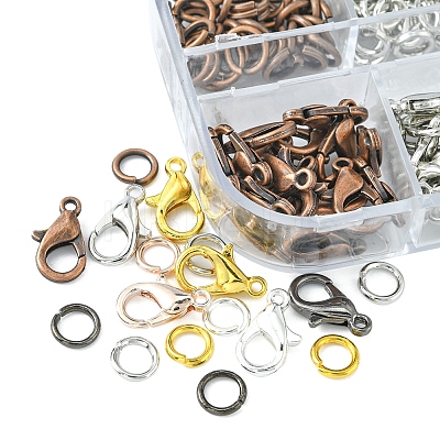 120Pcs 6 Color Zinc Alloy Lobster Claw Clasps DIY-FS0003-42-1