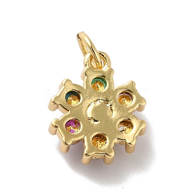 Rack Plating Brass Micro Pave Cubic Zirconia Charms KK-A160-22C-G-1