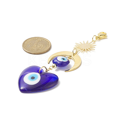 Handmade Evil Eye Lampwork Pendant Decorations HJEW-JM00912-05-1