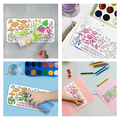 PET Hollow Out Drawing Painting Stencils DIY-WH0626-010-1