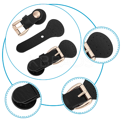 6 Sets 3 Colors PU Leather Sew on Purse Locks DIY-WR0003-63-1