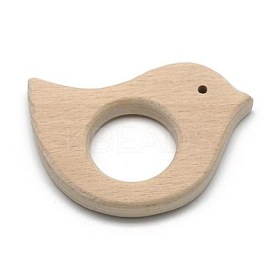 Undyed Beech Wood Big Pendants WOOD-R263-06-LF-1