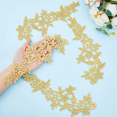 Flower Polyester Embroidery Lace Ornament Accessories PATC-WH0005-53A-1