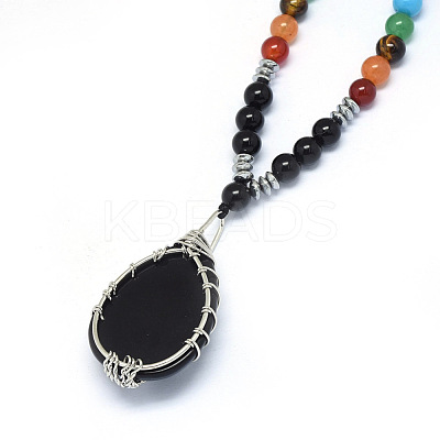 Yoga Chakra Jewelry NJEW-P241-B01-1