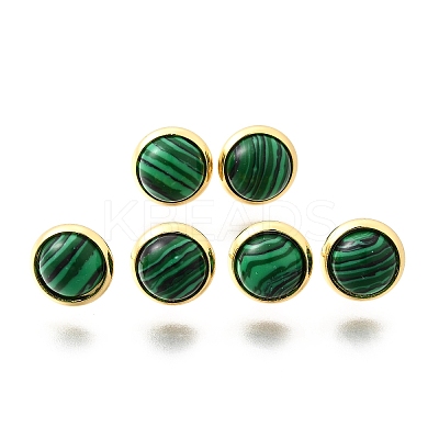 Brass Half Round Stud Earrings EJEW-Z124-02G-1