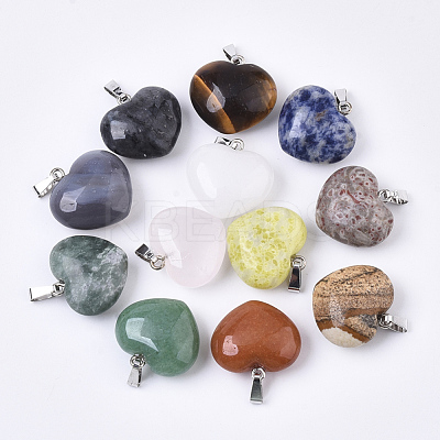 Natural Mixed Stone Pendants G-R461-29-B-1