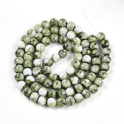 Baking Paint Glass Beads Strands X-DGLA-N003-10mm-C06-1