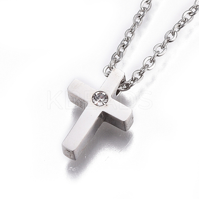 304 Stainless Steel Pendant Necklaces NJEW-E141-25-1