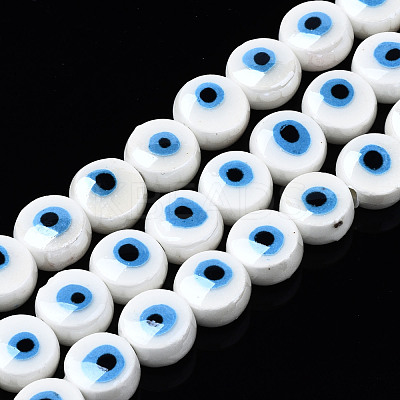 Handmade Porcelain Ceramic Beads Strands PORC-T006-04N-1