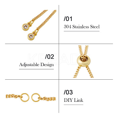 2 Sets 2 Styles 304 Stainless Steel Bar Link Chain Bracelet Making AJEW-TA0001-77-1