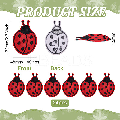 24Pcs Polyester Embroider Thread Iron on/Sew On Patches PATC-FG0003-26-1