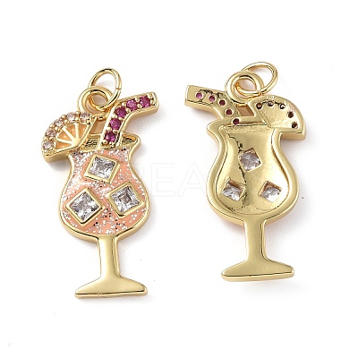 Brass Micro Pave Cubic Zirconia Pendants KK-E068-VF291-1