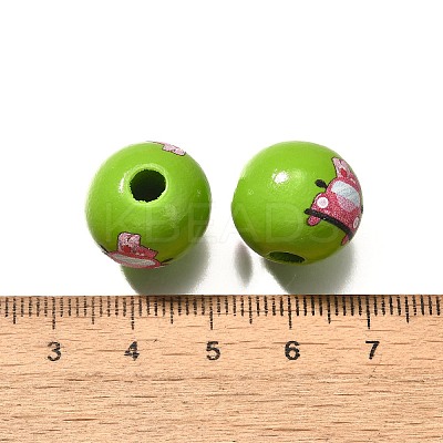 Valentine's Day Element Printed Wood Beads WOOD-R002-01-20-1