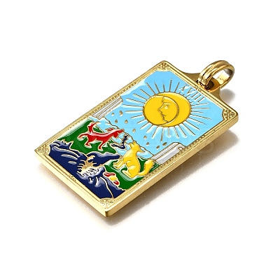 Tarot 304 Stainless Steel Enamel Pendants STAS-M119-07J-G-1