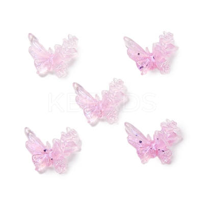 Butterfly with Flower Transparent Resin Cabochons FIND-L019-06D-1