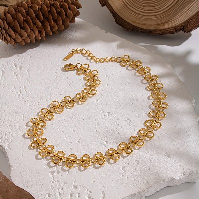 304 Stainless Steel Butterfly Link Chain Necklaces for Women NJEW-B152-02-1