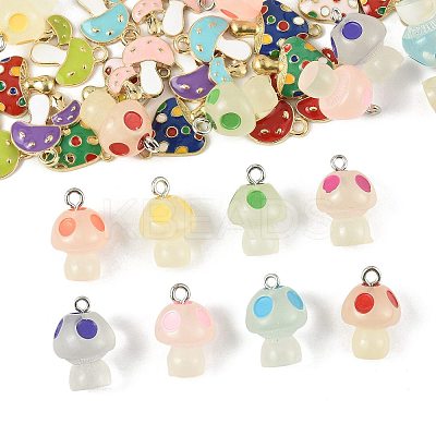 34Pcs 17 Styles Autumn Theme Rack Plating Alloy Enamel Pendants ENAM-FS0003-70-1