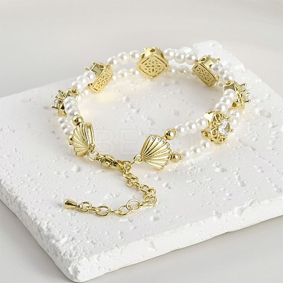 Cross Brass Micro Pave Cubic Zirconia Chain Extender KK-Z084-05G-1
