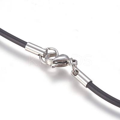 Rubber Cord Necklaces Making MAK-L023-01A-1