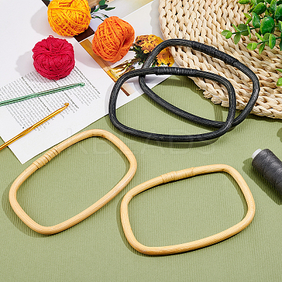 4Pcs 2 Colors Rattan Woven Bag Handles FIND-PH0004-96-1
